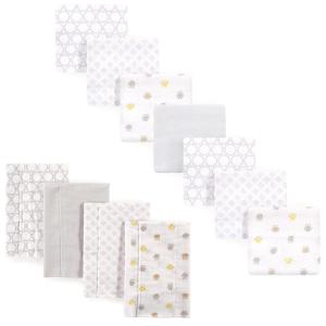 imageLuvable Friends Unisex Baby Cotton Flannel Burp Cloths and Receiving Blankets 11Piece Girl Feathers One SizeOwl