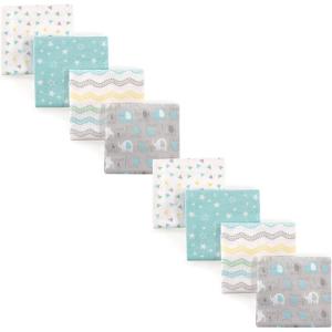 imageLuvable Friends Unisex Baby Cotton Flannel Receiving Blankets Basic Elephant 8Piece One SizeBasic Elephant 8piece