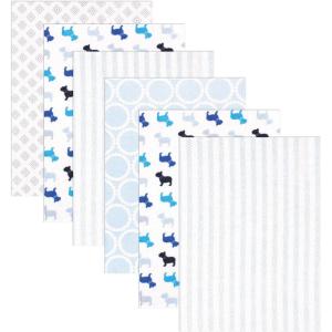 imageLuvable Friends Unisex Baby Cotton Flannel Receiving Blankets Basic Elephant 8Piece One SizeBulldogs 6pack