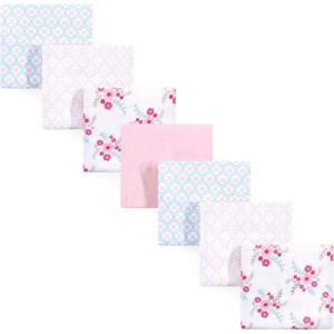 imageLuvable Friends Unisex Baby Cotton Flannel Receiving Blankets Rainbow 7Pack One SizeFloral 7pack