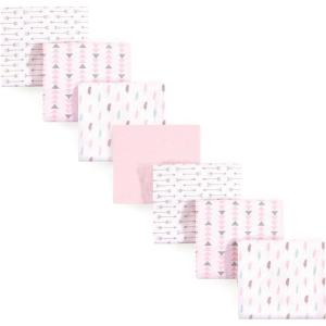 imageLuvable Friends Unisex Baby Cotton Flannel Receiving Blankets Rainbow 7Pack One SizeGirl Feathers 7pack