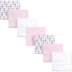 imageLuvable Friends Unisex Baby Cotton Flannel Receiving Blankets Rainbow 7Pack One SizePink Stripe 7pack
