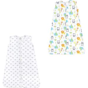 imageLuvable Friends Unisex Baby Sleeveless Jersey Cotton Sleeping Bag Sack BlanketGray Neutral Animals Jersey 2pack
