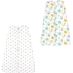 imageLuvable Friends Unisex Baby Sleeveless Jersey Cotton Sleeping Bag Sack BlanketOwls Neutral Animals Jersey 2pack