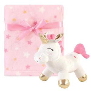 imageLuvable Friends Unisex Baby Unicorn Themed Baby Bedding Set Unicorn Security Blanket One SizeUnicorn Blanket and Toy