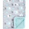 imageLuvable Friends Unisex Baby Plush Blanket with Sherpa Back Neutral Safari One SizeBoy Basic Elephant