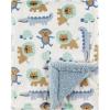 imageLuvable Friends Unisex Baby Plush Blanket with Sherpa Back Neutral Safari One SizeBoy Jungle