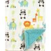imageLuvable Friends Unisex Baby Plush Blanket with Sherpa Back Neutral Safari One SizeNeutral Animals