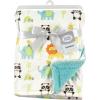 imageLuvable Friends Unisex Baby Plush Blanket with Sherpa Back Neutral Safari One SizeNeutral Animals