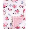 imageLuvable Friends Unisex Baby Plush Blanket with Sherpa Back Neutral Safari One SizePink Floral