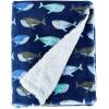 imageLuvable Friends Unisex Baby Plush Blanket with Sherpa Back Neutral Safari One SizeWhale