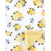 imageLuvable Friends Unisex Baby Plush Blanket with Sherpa Back Neutral Safari One SizeYellow Floral