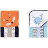 imageLuvable Friends Boy Hooded Towel with Five Washcloths 2Pack Whale WhaleBoy Fox Whale