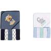 imageLuvable Friends Boy Hooded Towel with Five Washcloths 2Pack Whale WhaleDog Elephant Bath