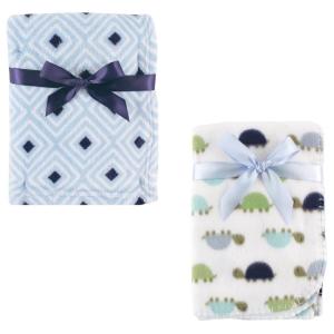 imageCoral Fleece ampamp Fleece Blanket 2PackBlue DiamondTurtles