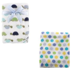 imageCoral Fleece ampamp Fleece Blanket 2PackBlue DotsTurtles