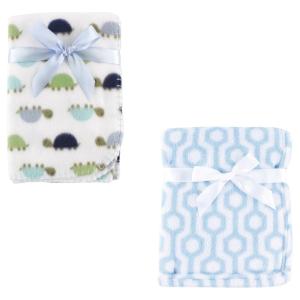 imageCoral Fleece ampamp Fleece Blanket 2PackBlue HexagonTurtles