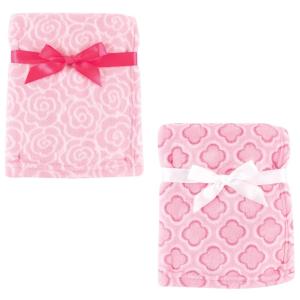 imageCoral Fleece ampamp Fleece Blanket 2PackPink CloverPink Rose