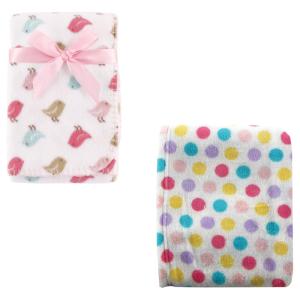 imageCoral Fleece ampamp Fleece Blanket 2PackPink DotsBirdies