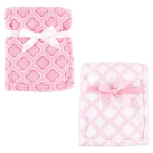 imageCoral Fleece ampamp Fleece Blanket 2PackPink LatticePink Clover