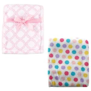 imageCoral Fleece ampamp Fleece Blanket 2PackPink LatticePink Dots