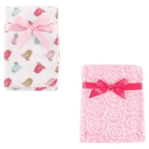 imageCoral Fleece ampamp Fleece Blanket 2PackPink RoseBirdies