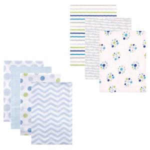 imageFlannel Receiving Blanket 7PackBoy PawsBlue Chevron