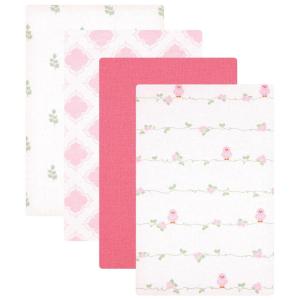 imageLuvable Friends Unisex Baby Cotton Flannel Receiving Blankets Basic Elephant 4Pack One SizeBird 4pack