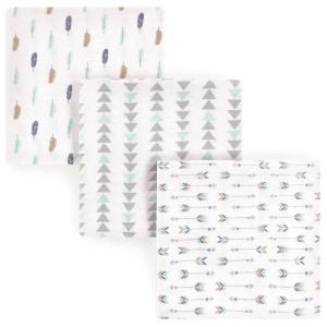 imageLuvable Friends Unisex Baby Cotton Flannel Receiving Blankets Basic Elephant 4Pack One SizeBoy Feathers 3pack