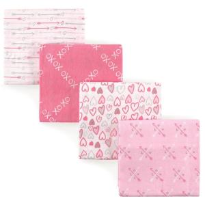 imageLuvable Friends Unisex Baby Cotton Flannel Receiving Blankets Basic Elephant 4Pack One SizeLove 4pack
