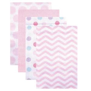 imageLuvable Friends Unisex Baby Cotton Flannel Receiving Blankets Basic Elephant 4Pack One SizePink Dots 4pack