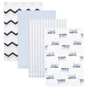 imageLuvable Friends Unisex Baby Cotton Flannel Receiving Blankets Basic Elephant 4Pack One SizeTrain 4pack