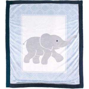 imageLuvable Friends Unisex Baby Plush Blanket with Sherpa Back Blue Elephant One SizeBlue Elephant