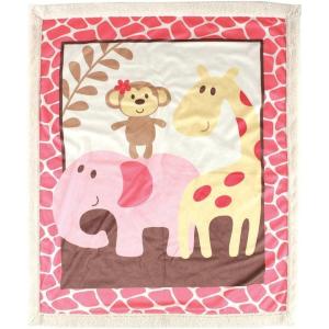 imageLuvable Friends Unisex Baby Plush Blanket with Sherpa Back Blue Elephant One SizePink