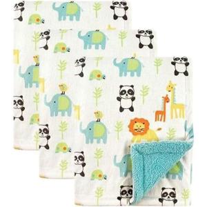 imageLuvable Friends Unisex Baby Plush Blanket with Sherpa Back Neutral Safari One SizeNeutral Animals