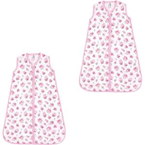 imageLuvable Friends Unisex Baby Sleeveless Muslin Cotton Sleeping Bag Sack Blanket Fox Muslin 2Pack 1218 MonthsFloral Muslin 2pack