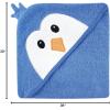 imageLuvable Friends Unisex Baby Cotton Animal Face Hooded Towel Duck One SizeBlue Penguin