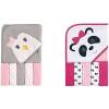 imageLuvable Friends Girl Hooded Towel with Five Washcloths 2Pack Fox UnicornPenguin Panda