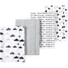 imageLuvable Friends Hudson Baby Flannel Burp Cloths 4pkBlack Moon