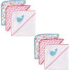 imageLuvable Friends Unisex Baby Cotton Terry Hooded Towels Foxy 6Piece One SizePink 6piece