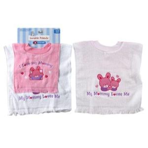 imageLuvable Friends 2Pack Towel Bibs for Baby PinkDaddyPinkdaddy