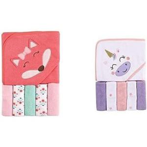 imageLuvable Friends Girl Hooded Towel with Five Washcloths 2Pack Fox UnicornFox Unicorn