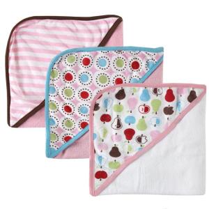 imageLuvable Friends Hooded Towels in Mesh Bag Blue 3CountPink