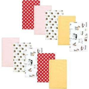 imageLuvable Friends Hudson Baby Flannel Burp Cloths 10pk SetBarnyard Farm