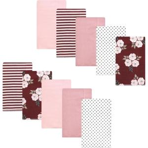 imageLuvable Friends Hudson Baby Flannel Burp Cloths 10pk SetBurgundy Flower