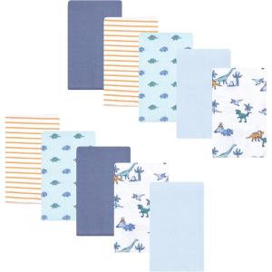 imageLuvable Friends Hudson Baby Flannel Burp Cloths 10pk SetDino Garden