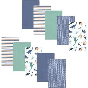 imageLuvable Friends Hudson Baby Flannel Burp Cloths 10pk SetDino Pals