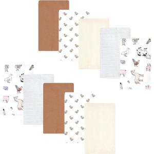 imageLuvable Friends Hudson Baby Flannel Burp Cloths 10pk SetFarm Pals