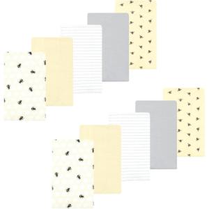 imageLuvable Friends Hudson Baby Flannel Burp Cloths 10pk SetGolden Bees