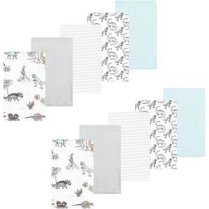 imageLuvable Friends Hudson Baby Flannel Burp Cloths 10pk SetGray Dinosaur Journey